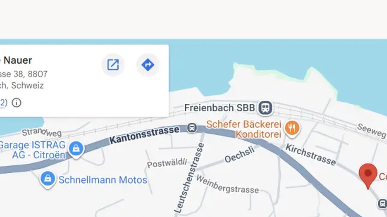 Karte: Coiffure Nauer, Kirchstrasse 38, Freienbach